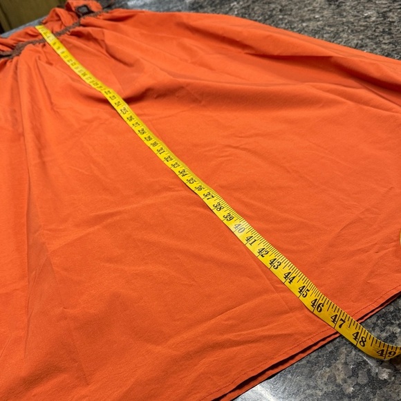 Forever 21 Vibrant Orange and Brown trim fall sundress NWOT S - Picture 10 of 11